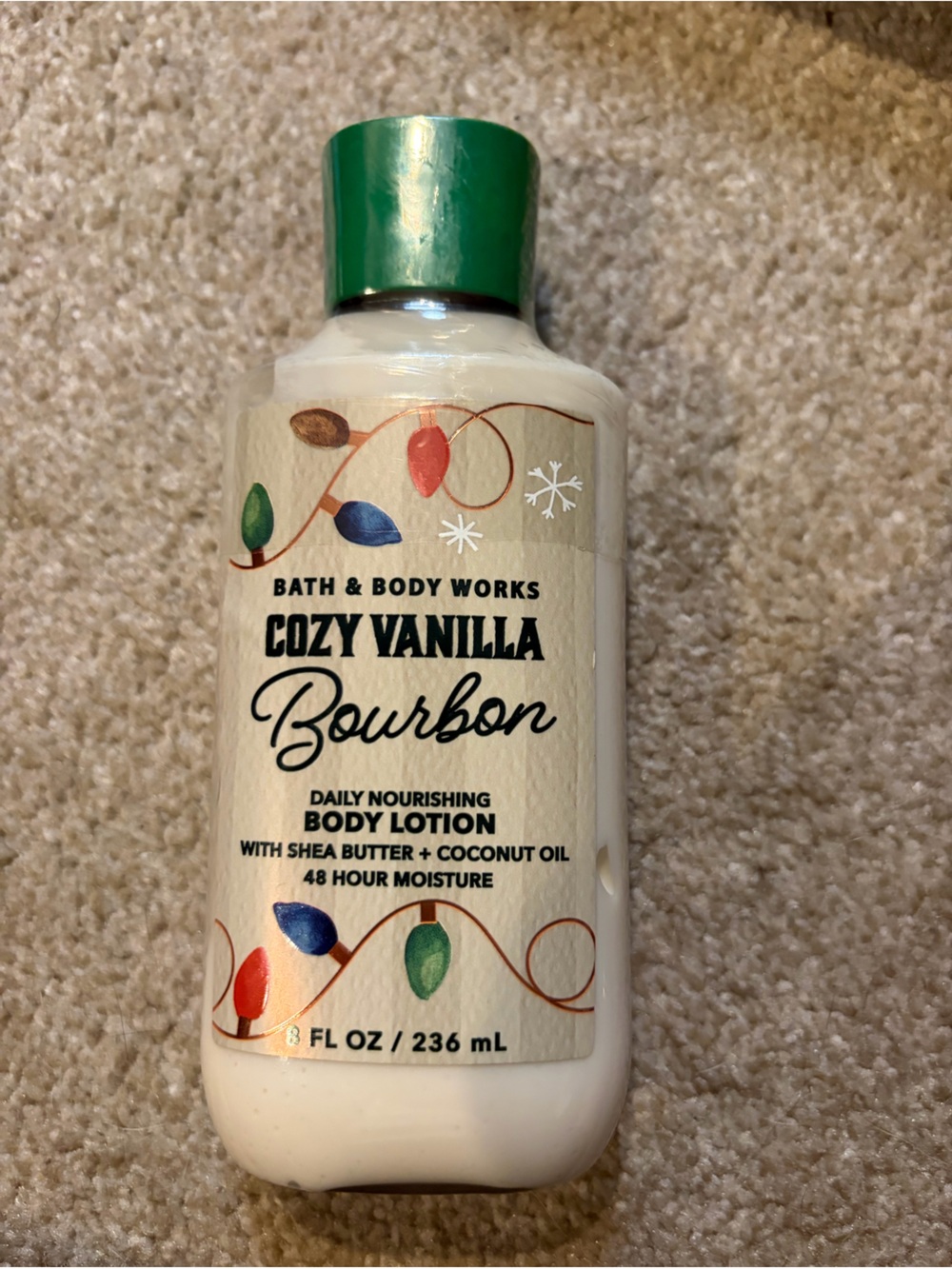 Bath & Body Works Cozy Vanilla Bourbon Body Lotion - Cream with Green Cap